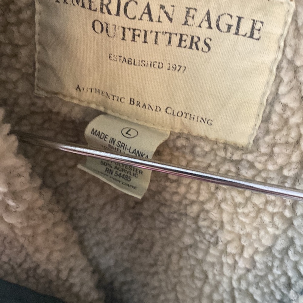 American Eagle Fleece Lined Pull-Over Jacket L - image 3